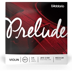 D'Addario J810  Prelude Medium Symphony Grade Violin Strings Set 3/4 Size