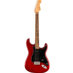 Fender Noventa Stratocaster, Pau Ferro Fingerboard, Crimson Red Transparent Electric Guitar