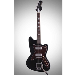 Silvertone Offset Bolt-On Maple Top/ Gloss Black Electric Guitar