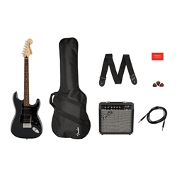 Squier Affinity Series Stratocaster HSS Pack, Laurel Fingerboard, Charcoal Frost Metallic, Gig Bag, 15GElecrtic Guitar & Amp