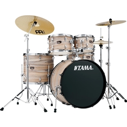 Tama Imperialstar 5PC Complete Drum Set With Meinl Cymbals Natural Zebrawood Wrap
