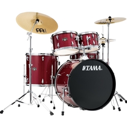 TAMA Imperialstar 5 Piece Complete Kit with Meinl HCS cymbals Candy Apple Mist