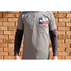Mundt Music Texas Logo Tee Shirt  Gray 2-Extra Large