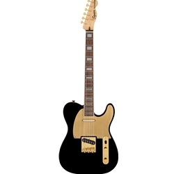 Squier 40th Anniversary Telecaster, Gold Edition, Laurel Fingerboard, Gold Anodized Pickguard, Black Electric Guitar