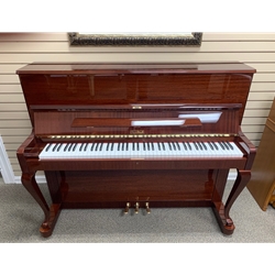 Petrof P118 Studio Piano French Chippendale Polished  Mahogany  Preowned