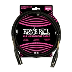 Ernie Ball 5' Braided Male Female XLR Microphone Cable Black