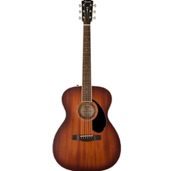 Fender PO-220E Orchestra Acoustic Electric Guitar All Mahogany, Aged Cognac Burst