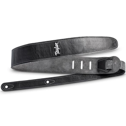 Taylor Strap,Black Leather,Suede Back,2.5" Black Leather,Silver Logo