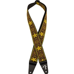 Fender Pasadena Woven Strap, Yellow Wallflower 2" Guitar Strap