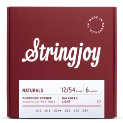 Stringjoy Naturals Light Gauge (12-54) Phosphor Bronze Acoustic Guitar Strings