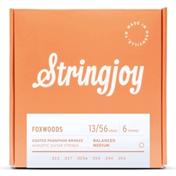 Stringjoy Foxwoods Medium Gauge (13-56) Coated Phosphor Bronze Acoustic Guitar Strings