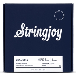 Stringjoy Light Gauge (45-105) 4 String Long Scale Nickel Wound Bass Guitar Strings