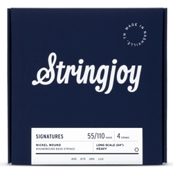 Stringjoy Heavy Gauge (55-110) 4 String Long Scale Nickel Wound Bass Guitar Strings