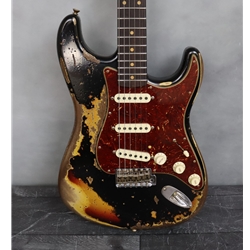 Fender Custom Shop Limited 61 Roasted Stratocaster Super Heavy Relic Electric Guitar Black over 3TSB