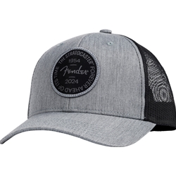 Fender Stratocaster 70th Anniversary Badge Hat, Gray Heather, One Size