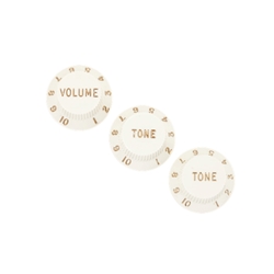 Fender Stratocaster Knobs, Parchment (Volume, Tone, Tone) (3)
