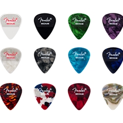 Fender 351 Dotted Celluloid Picks, 12-Pack, Medium
