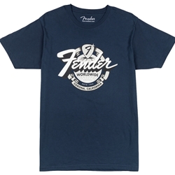 Fender World Wide Tee, Vintage Navy Large