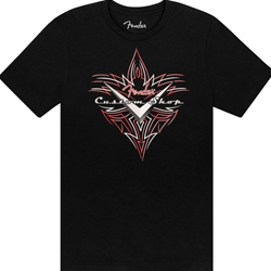 Fender Custom Shop Pinstripe T-Shirt, Black, XXL