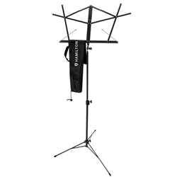 Hamilton Deluxe Black Folding  Music Stand with Bag