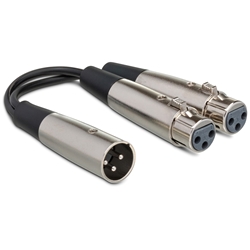 Hosa Dual XLR3F to XLR3M Y Cable