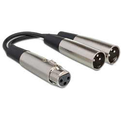 Hosa XLR3F to Dual XLR3M Y Cable