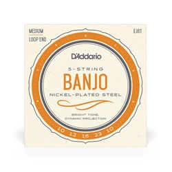 D'Addario EJ61 Nickel Wound 5-string Banjo Strings Set Medium