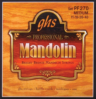 GHS PF270 Mandolin Strings  Bright Bronze Medium Bright Bronze 11-38
