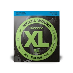 D'Addario EXL160 4-String Nickel Wound Bass Guitar Strings Medium 45-105 Long Scale