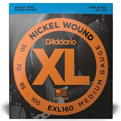 D'Addario EXL160 Nickel Wound Bass Guitar Strings Medium 50-105 Long Scale