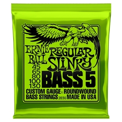 Ernie Ball 2836  Regular Slinky 5-String Nickel Wound Electric Bass Strings 45-130