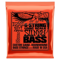 Ernie Ball 2838 Slinky 6-String Nickel Wound Electric Bass Strings 32-130