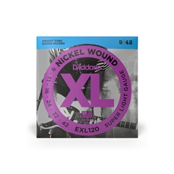 D'Addario EXL120 Nickel Wound Electric Guitar Strings Super Light 9-42