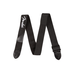 Fender 2" Black Poly Strap w/ White Fender Logo