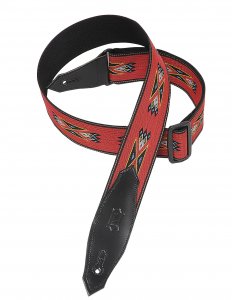 Levy's 2" Polypropylene/jacquard Weave Guitar Strap With Leather Ends And Tri-glide Adjustment